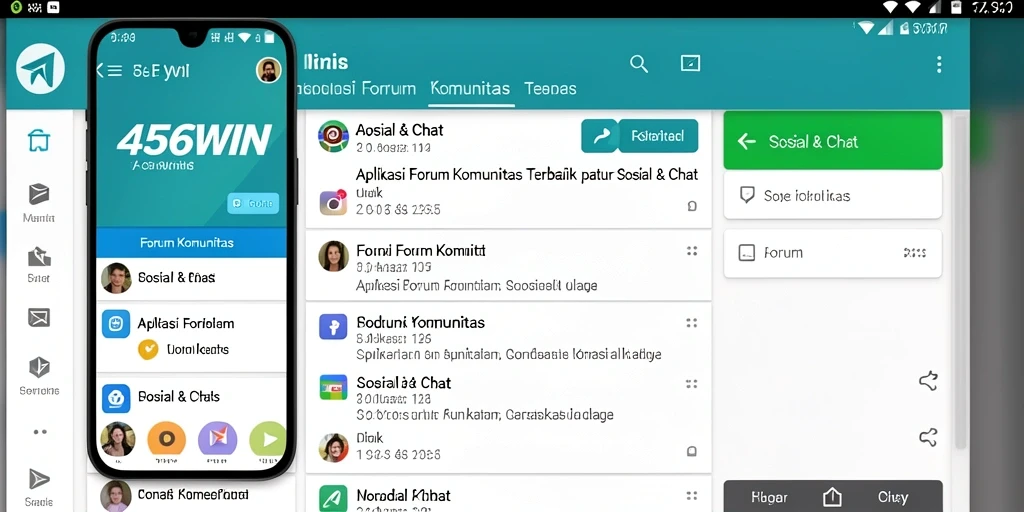 Antarmuka aplikasi 456WIN menampilkan forum komunitas yang aktif dan interaktif.
