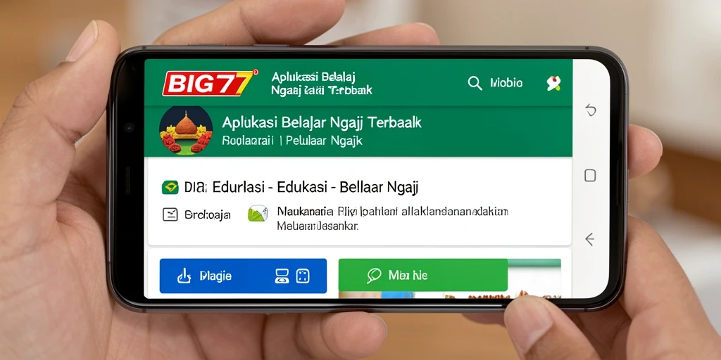 Antarmuka aplikasi BIG77 untuk belajar ngaji yang interaktif.