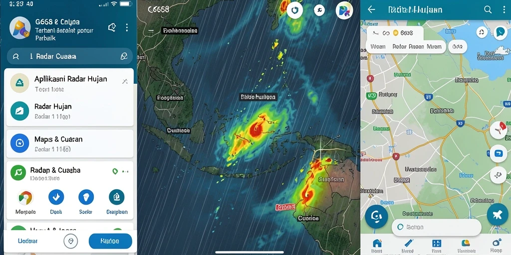 Tampilan antarmuka aplikasi G668 dengan fitur Radar Hujan yang interaktif.