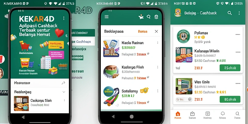 Tampilan antarmuka KEKAR4D untuk aplikasi Cashback.
