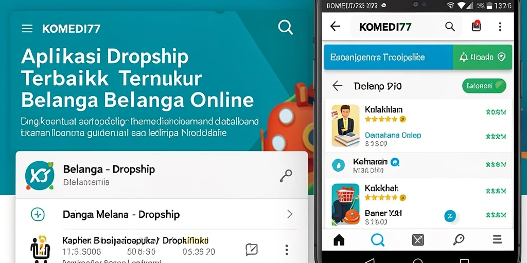 Tampilan antarmuka pengguna KOMEDI77 aplikasi Dropship yang intuitif dan menarik.