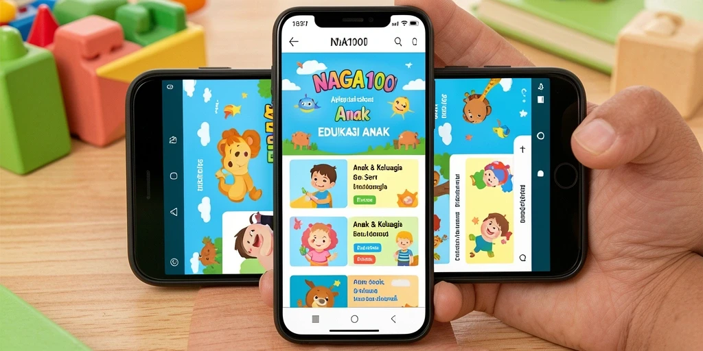 Tampilan antarmuka NAGA1001 untuk pembelajaran anak yang menarik.