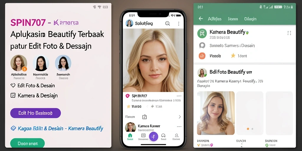 Antarmuka SPIN707 dengan berbagai fungsi Kamera Beautify yang menarik.