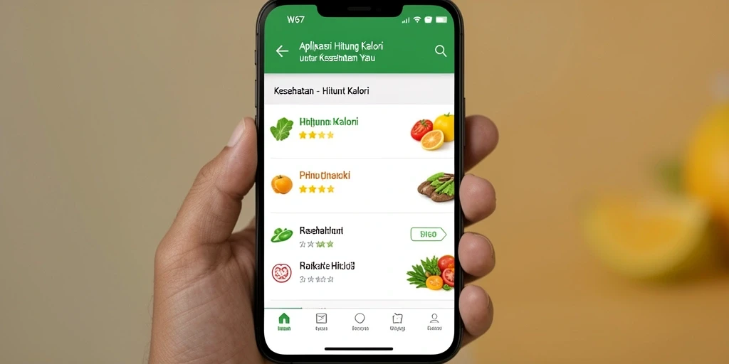 Tampilan antarmuka W67 yang memudahkan penghitungan kalori.